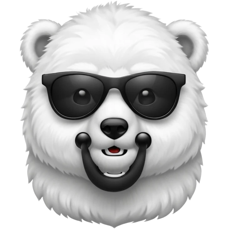 baby polar bear wear black sunglasses emoji