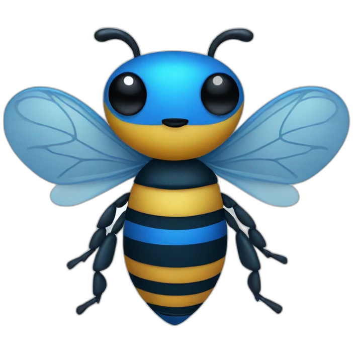 Blue bee emoji