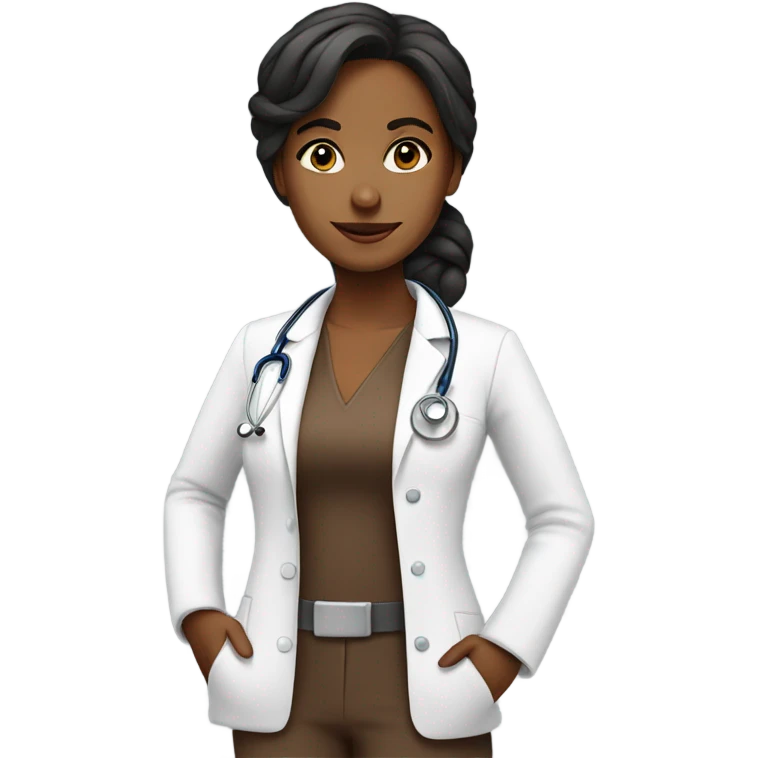 Brown doctor pretty woman  emoji