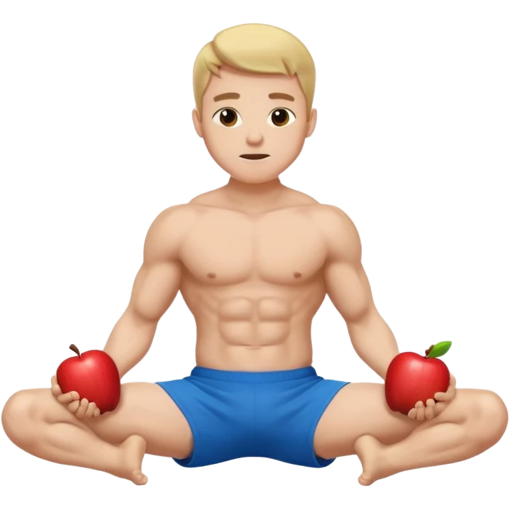 Man doing sit-ups in athletic clothes, apple style emoji emoji