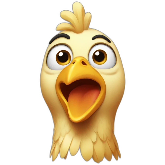 surprised-chicken emoji