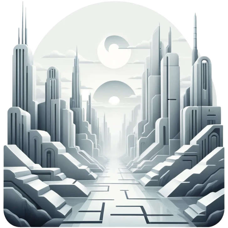 White Spectral Gloomy Dystopian Apocalyptic Aesthetic Scenery Deco emoji
