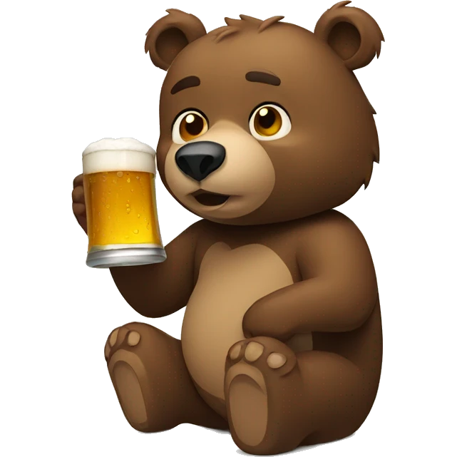 Bear drinking beer  emoji