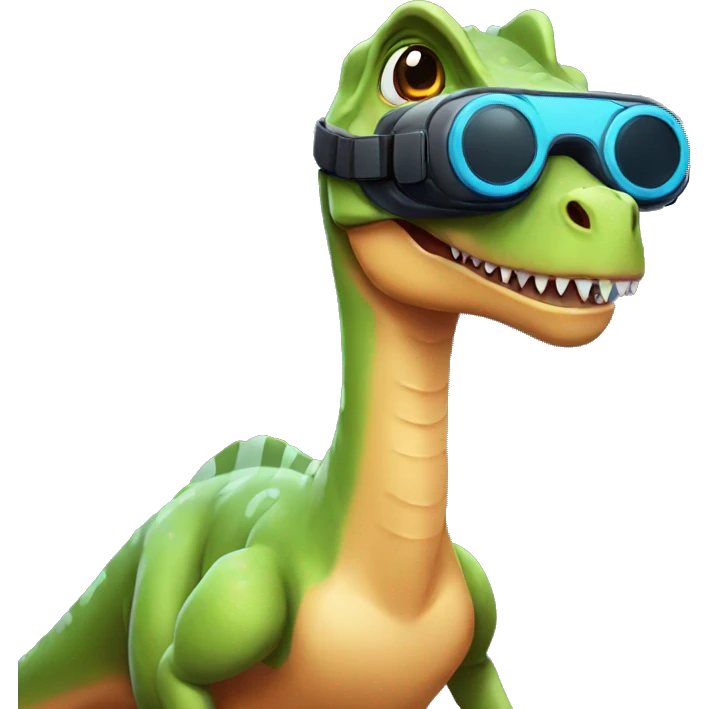 Dinosaur wearing VR emoji