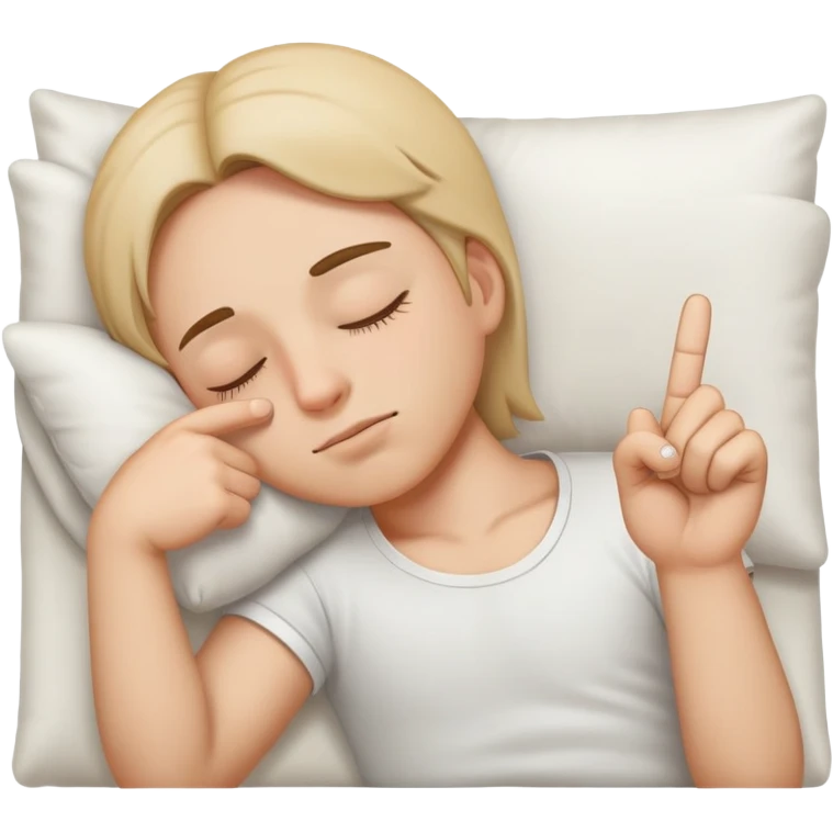 Sleeping with middle finger up emoji