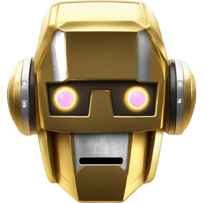 Sparkling Gold variant DaftPunk-style robot talk box emoji