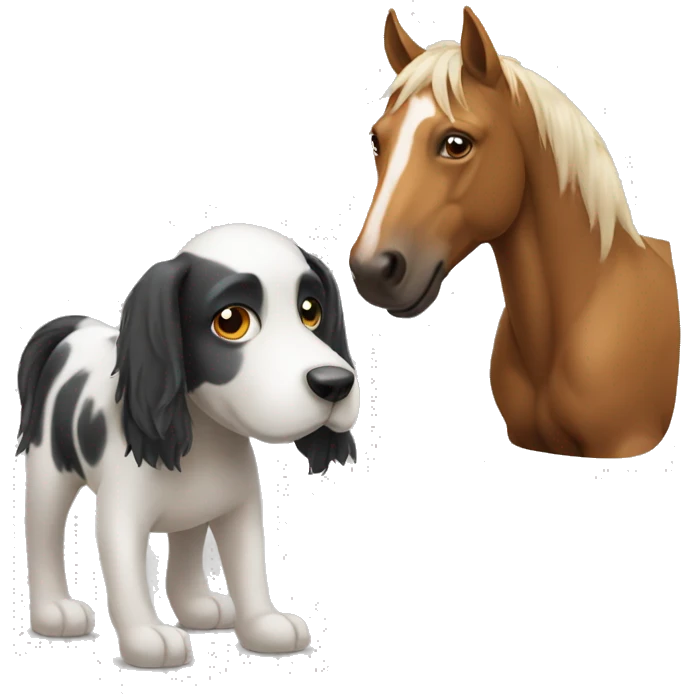 dog and horse but one being emoji