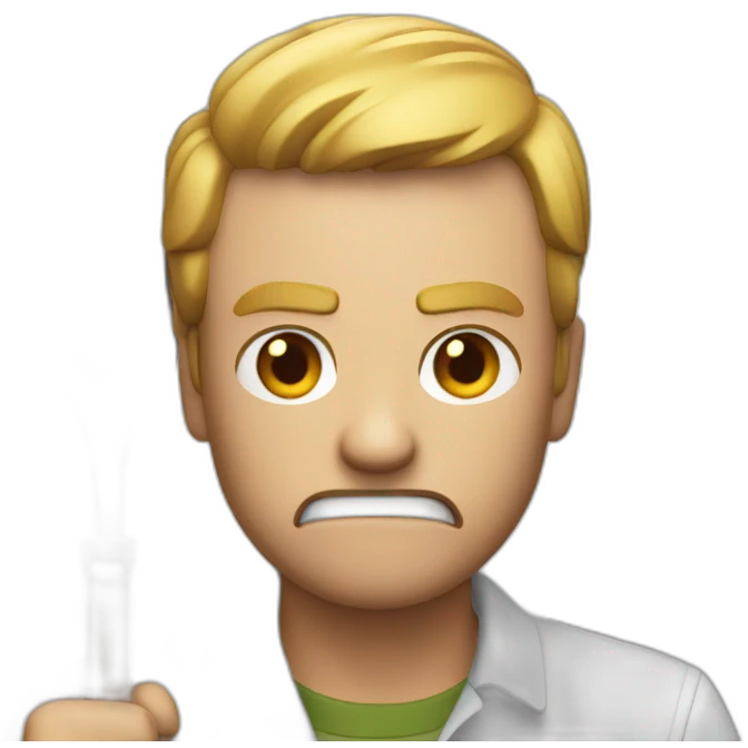 angry man holding pitchfork emoji