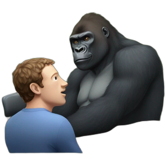 Gorilla meeting Mark Zuckerberg emoji
