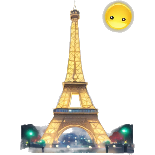 tour eiffel  with lights with city lights  emoji