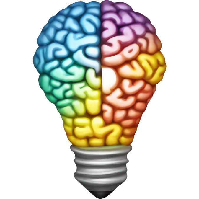 the human brain shaped idea lightbulb emoji