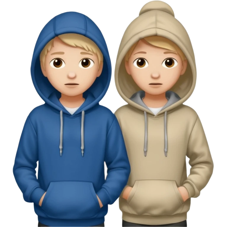 two teenager walking hiding emoji