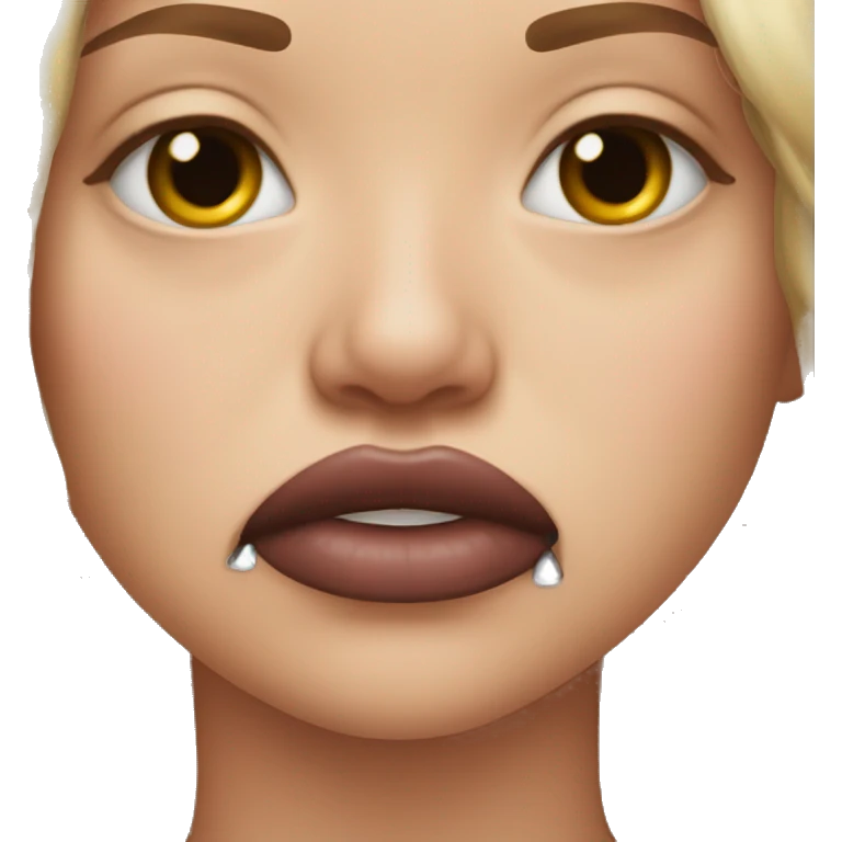 Downed bottom lip on a face emoji