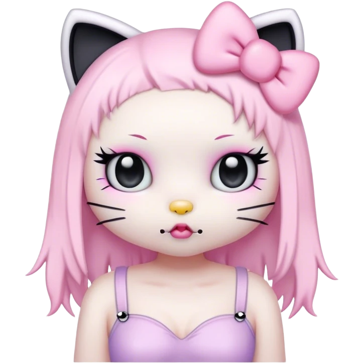  pastel goth hello kitty emoji