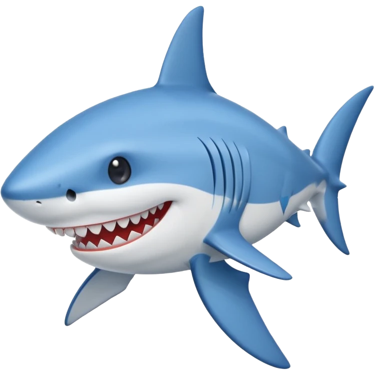 cartoonist blue shark wearing shirt emoji