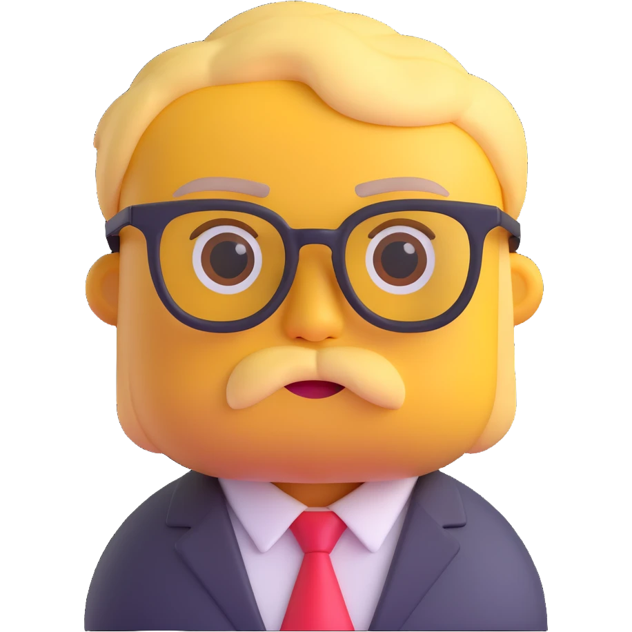 boss emoji, strict manager with glasses emoji