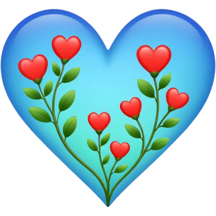 Growing hearts blue red green emoji