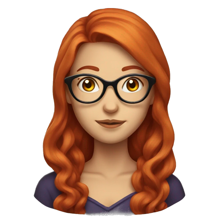 long redhead with glasses witch emoji