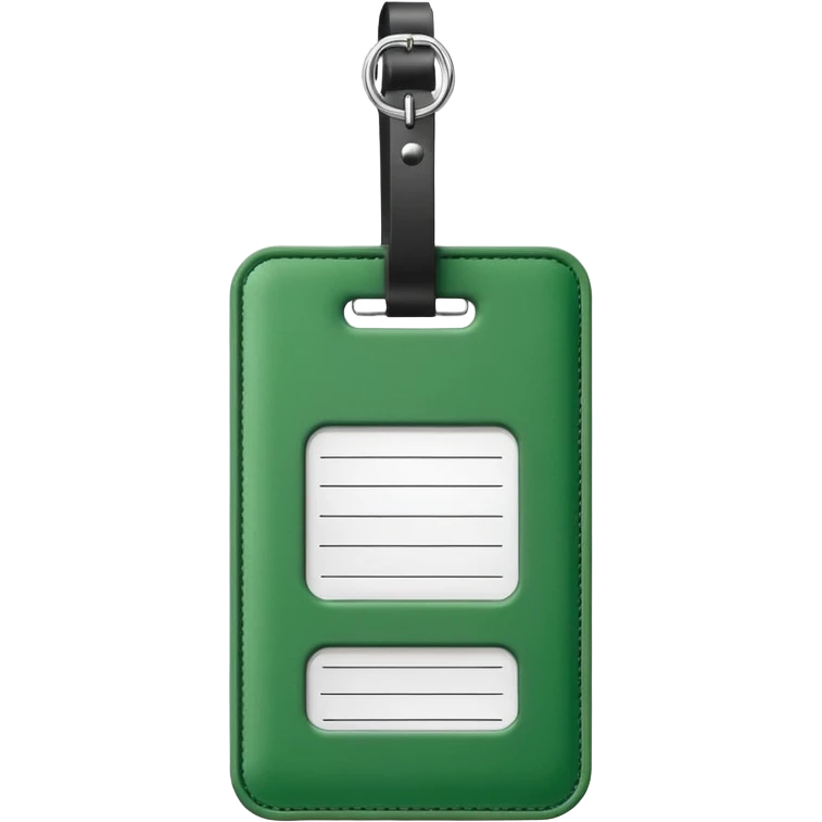 green luggage tag emoji