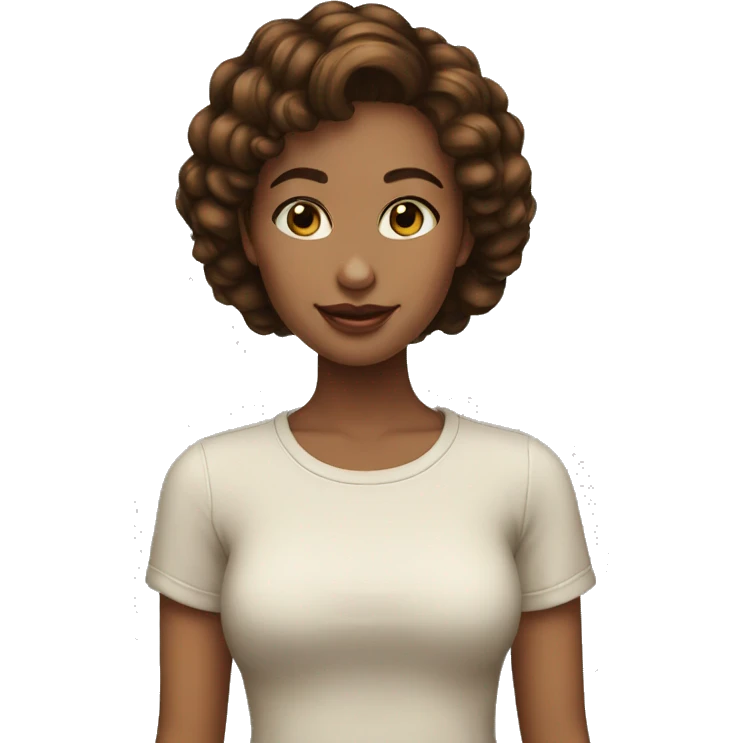 Emoji light skin girl long dark brown hairs  emoji