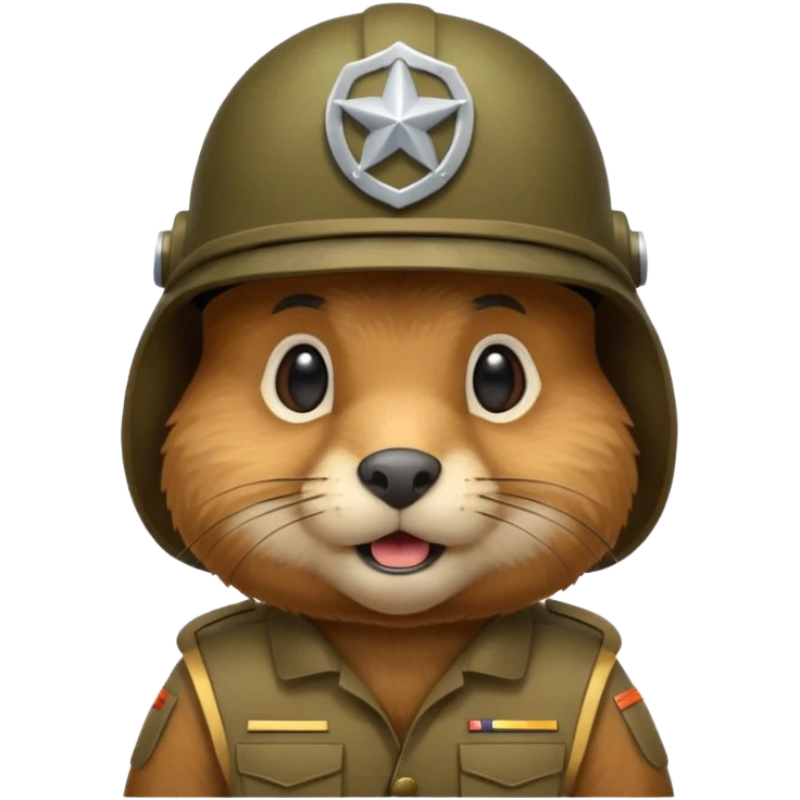 gopher wearing a military helmet emoji