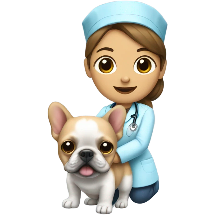 Nurse riding a Frenchbulldog emoji