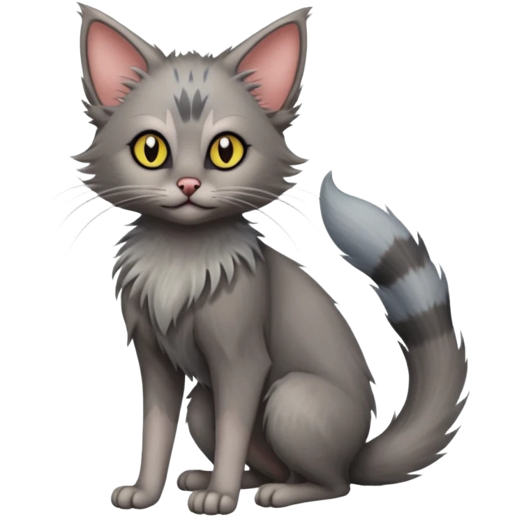 Ragdoll-Fakémon-Lykoi-feline-hybrid (full body) emoji