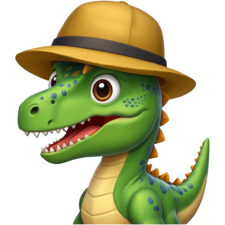 A dinosaur with hat emoji
