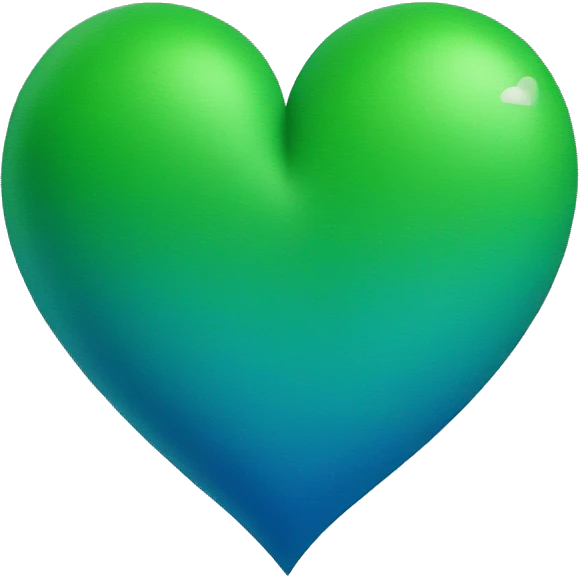 Create a heart from the combination of green and blue colors emoji