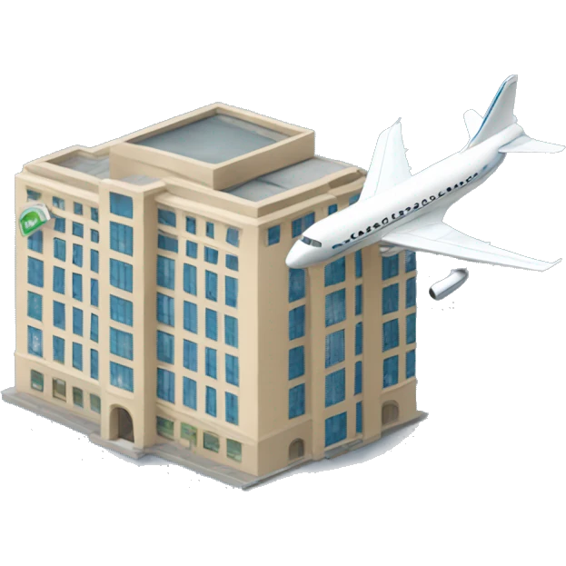 dos edificios y un avión emoji