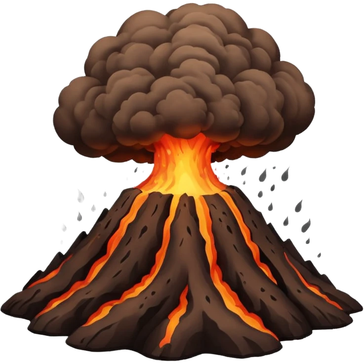 a volcanic eruption but the lava and explosion is brown emoji