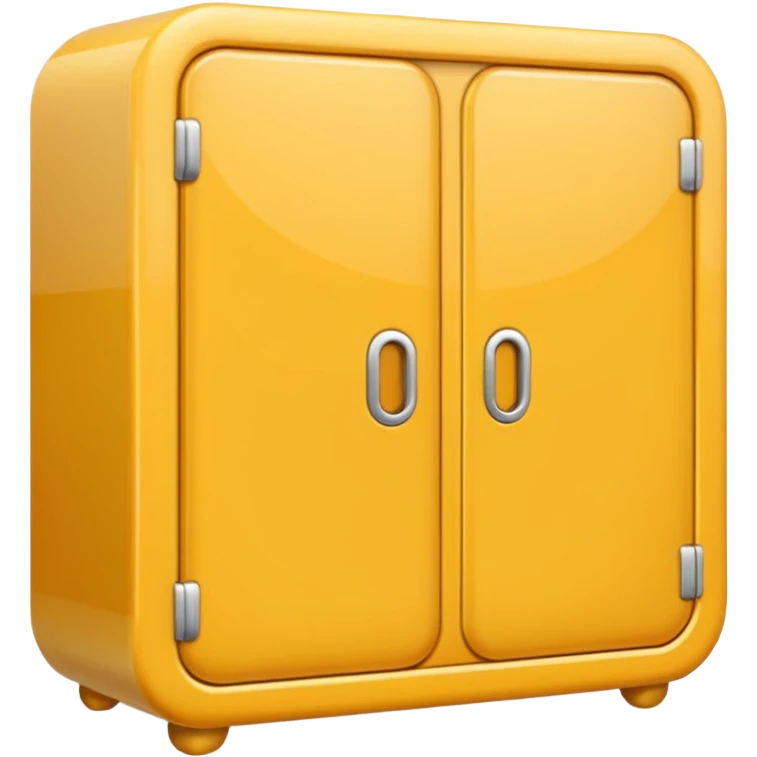 3D emoji-style wardrobe icon, cute, rounded, glossy, simple two-door design, soft shadows, clean background emoji