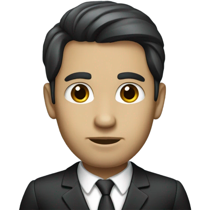 Slim and elegant, he has straight dark hair he's a lawyer emoji
