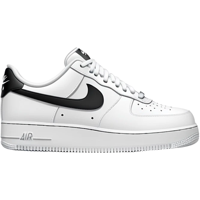 White Nike Air Force 1 sneaker with clean design and Nike swoosh emoji