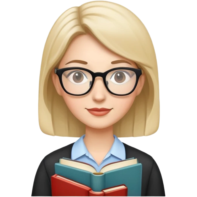 female teacher with glasses and book emoji