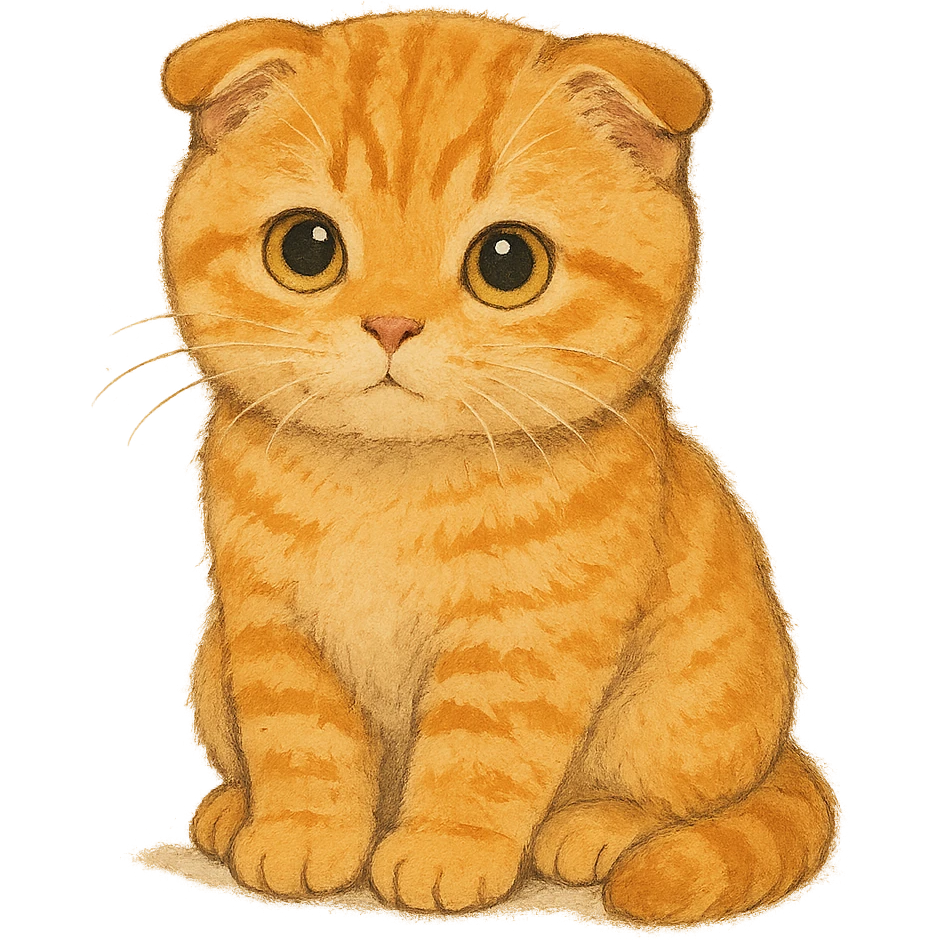 cute scottish fold orange kitten emoji