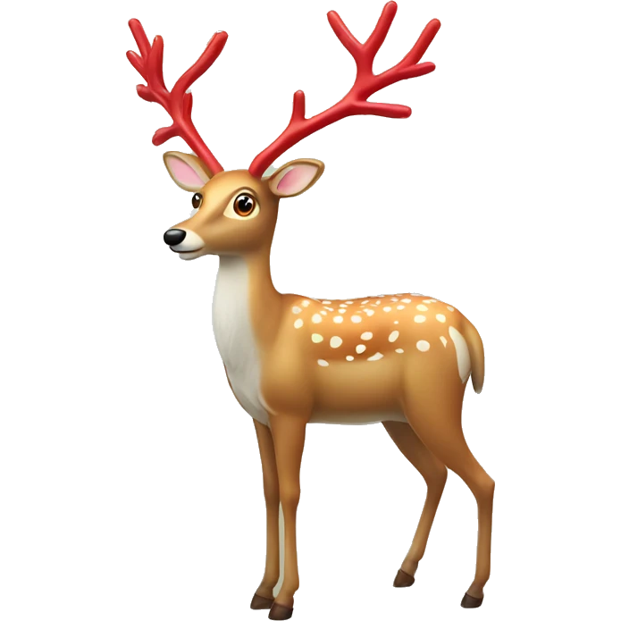 Deer decoration with two very Long legs and a red nose emoji