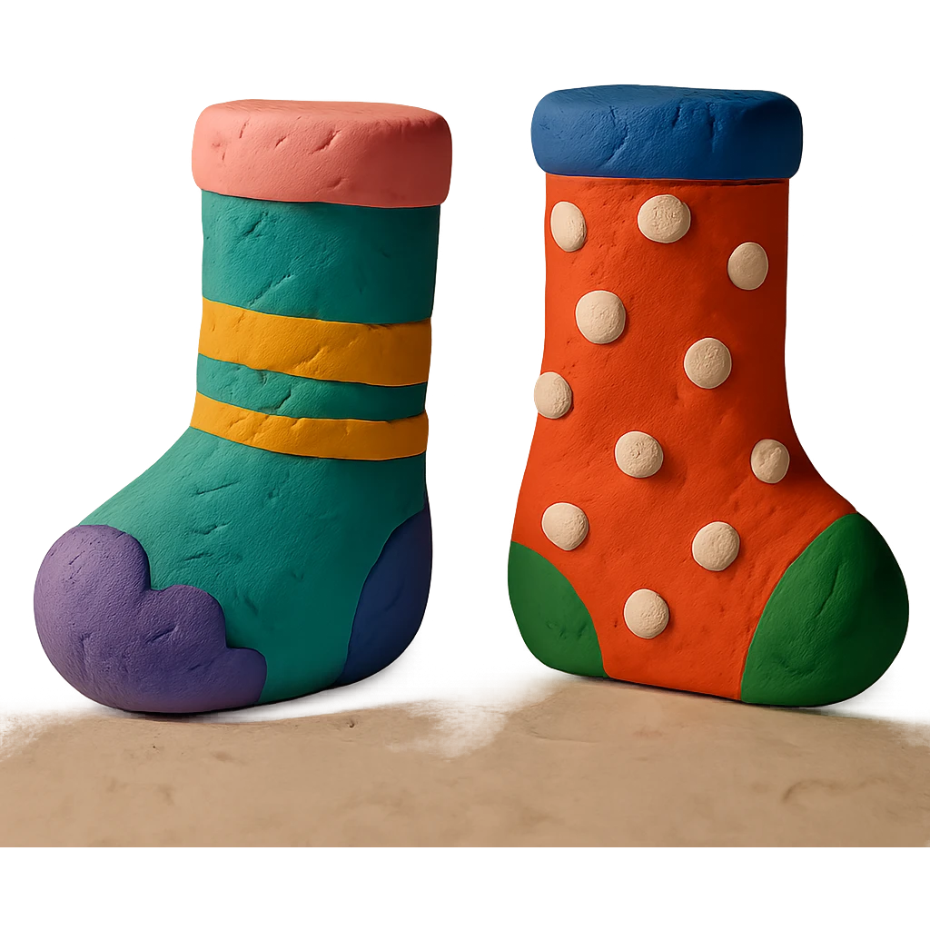 cute socks, claymation style emoji