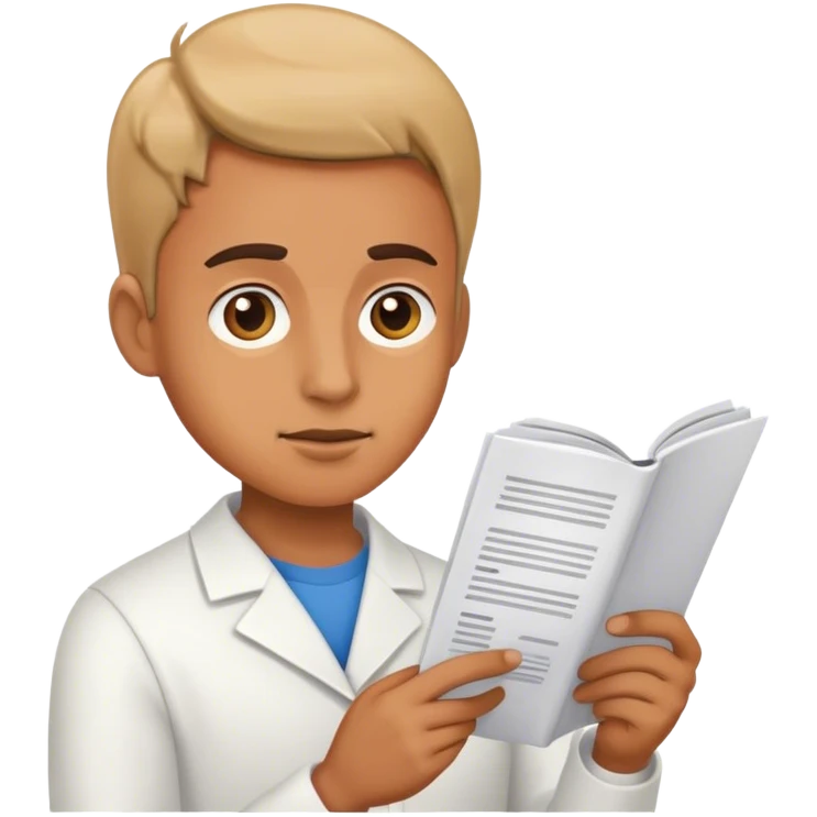 person reading a research report emoji