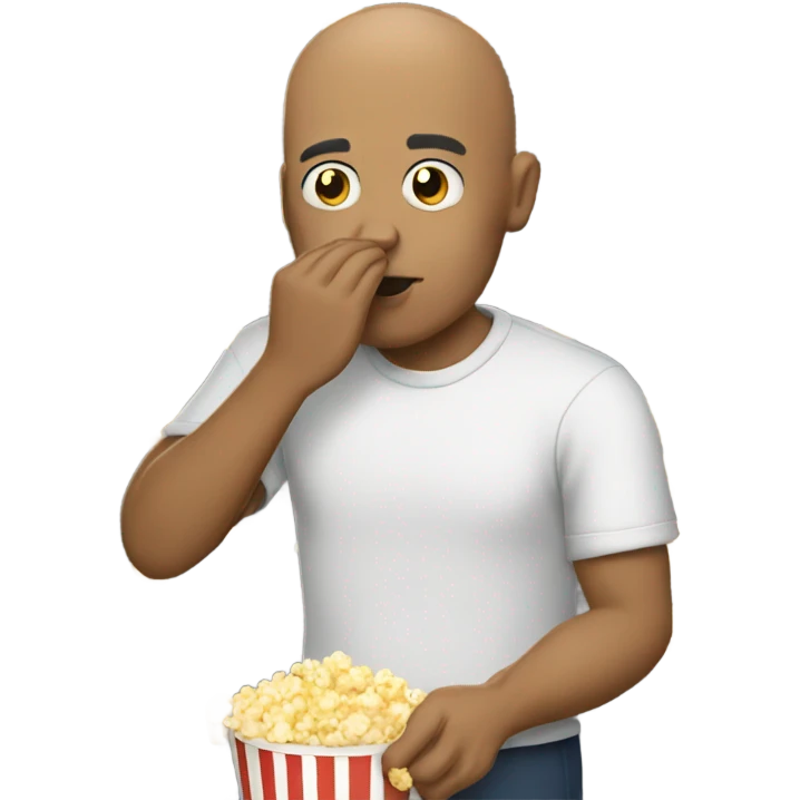 Bald man eating popcorn  emoji