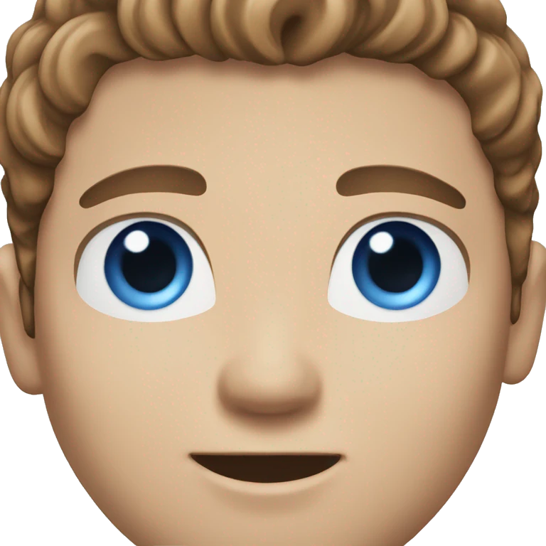 White man with brown hair and blue eyes emoji