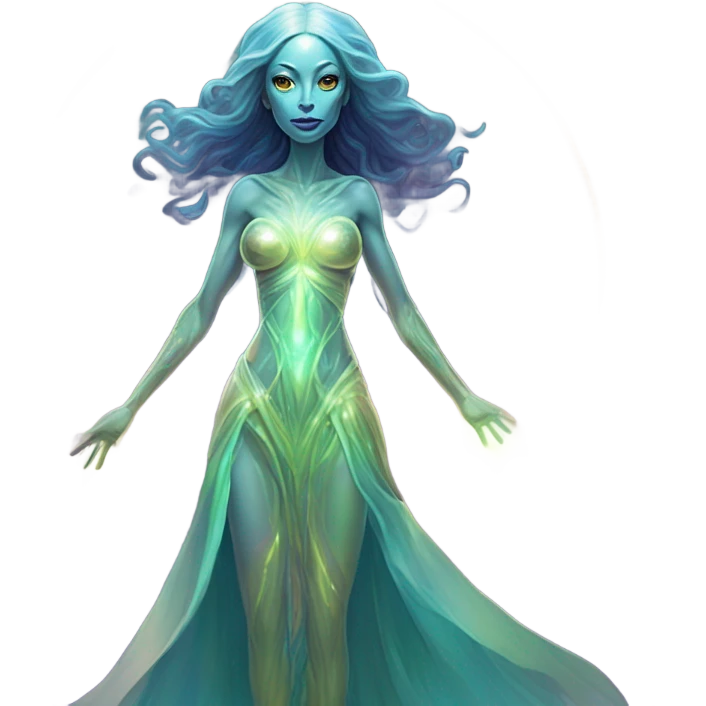 a heavenly alien woman full body emoji