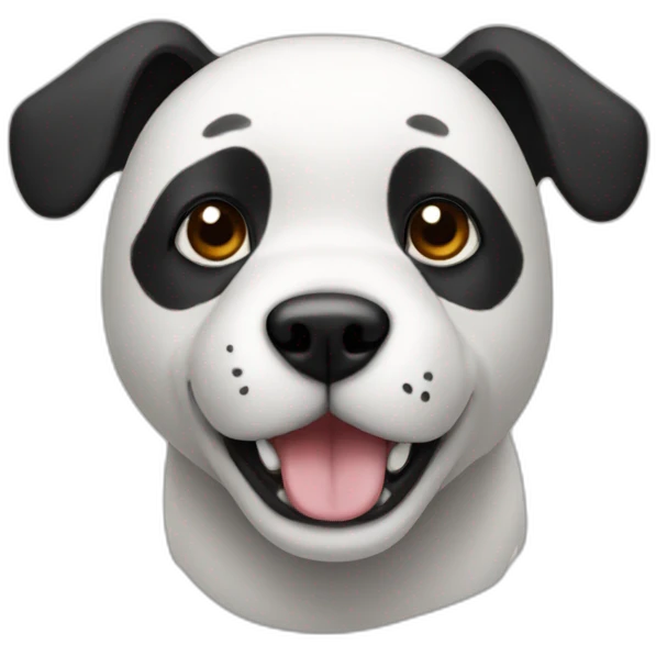 Dog with panda's head emoji