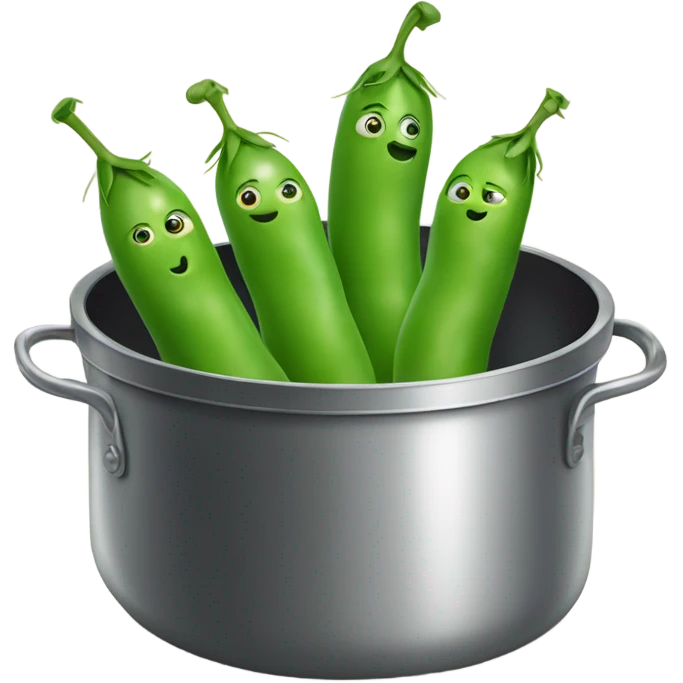 Three peas in a cooking pot  emoji