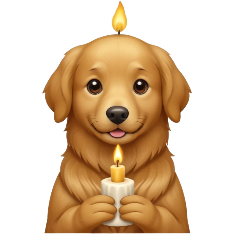 candle-holding dog emoji
