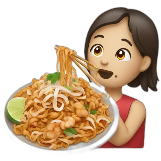 person eatting pad thai emoji