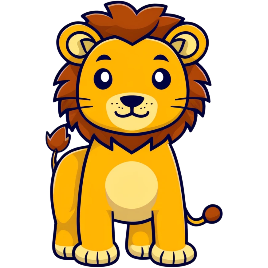 Madagascar lion cartoon character emoji