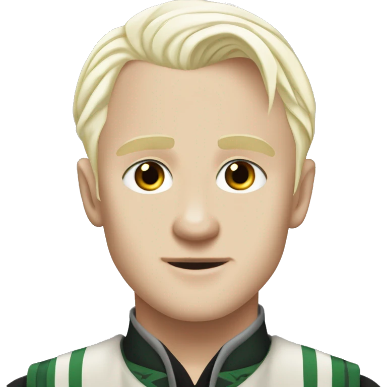 Draco Malfoy, he has platinum blonde hair, pale skin, and grey eyes emoji