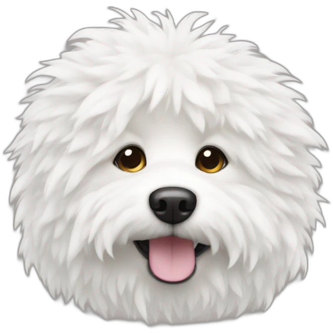 tree trunk shaped white fluffy dog emoji