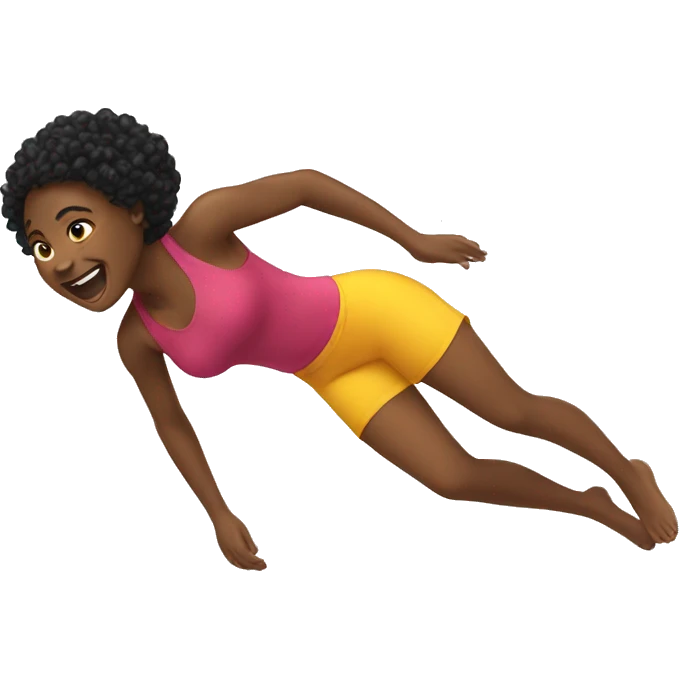 black woman doing a backflip emoji